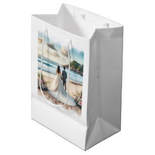 Wedding Beach Couple Medium Gift Bag