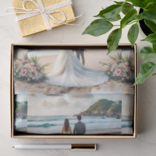 Wedding Beach Couple Tissue Paper