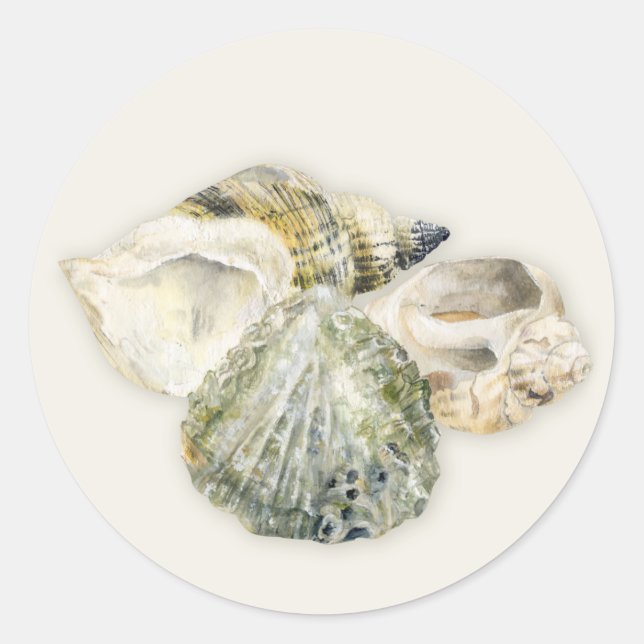Wedding beach sea shells stickers (Front)