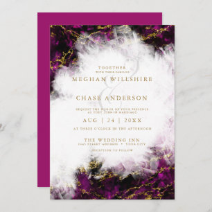 Wedding    Beautiful Red Garnet Crystal Geode Invitation