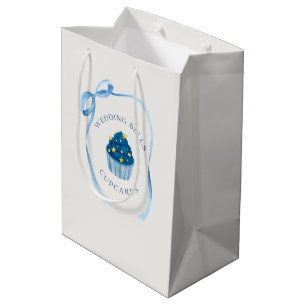 Wedding Bells Cupcakes   Blue Bridal Showers Favou Medium Gift Bag
