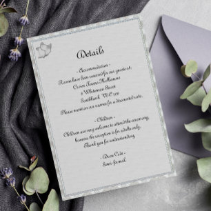 Wedding Bells Elegant Silver Wedding Details Enclosure Card