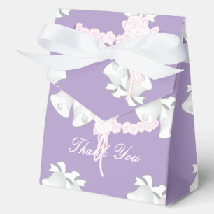 Wedding Bells Floral Lilac Thank You    Favour Box