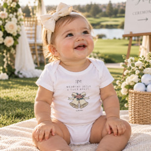 'Wedding Bells & Golf Balls' Custom Initials Date Baby Bodysuit