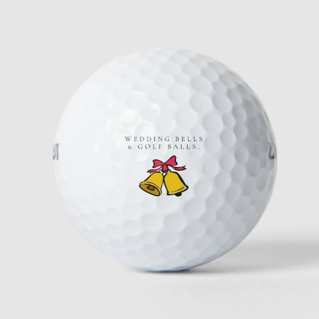 'Wedding Bells & Golf Balls' Wedding Favour Gift  Balls (Front)