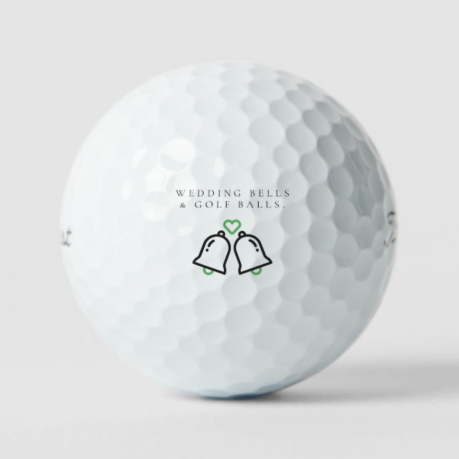 'Wedding Bells & Golf Balls' Wedding Favour Gift  Balls (Front)