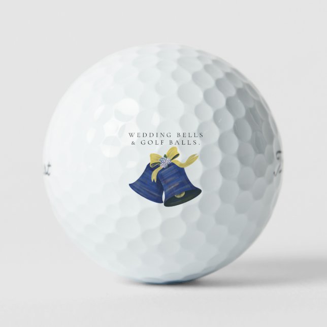 'Wedding Bells & Golf Balls' Wedding Favour Gift  Balls (Front)