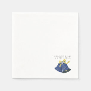 'Wedding Bells & Golf Balls' Wedding Favour Gift  Napkin