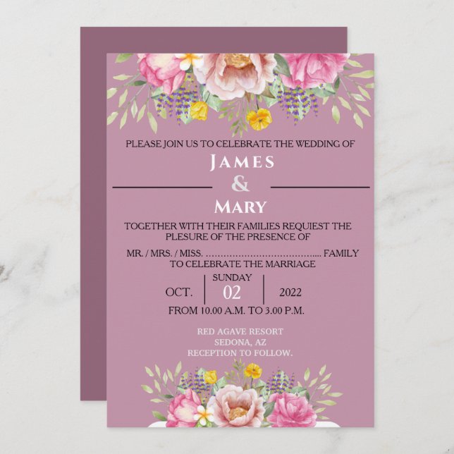 WEDDING BELLS  INVITATION (Front/Back)