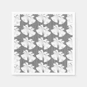 Wedding Bells Repeat Blk White Geo Napkin