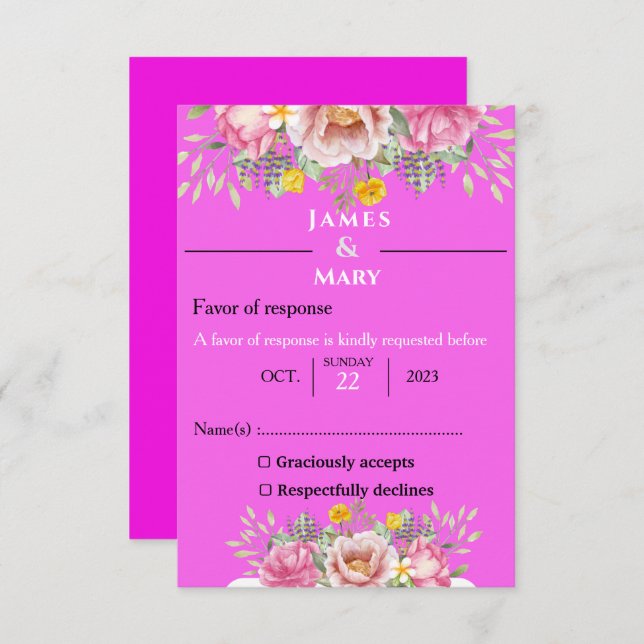 WEDDING BELLS RSVP CARD (Front/Back)