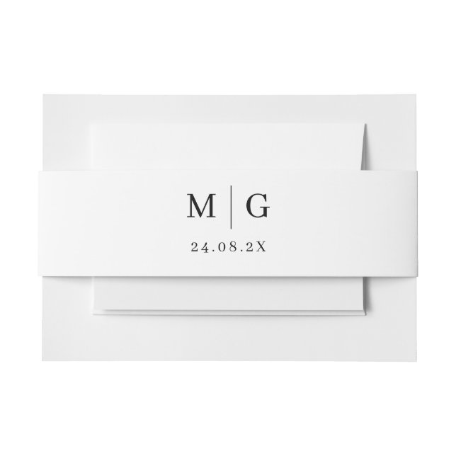 Wedding Belly Band Simple Template Minimalist Invitation Belly Band (Front Example)