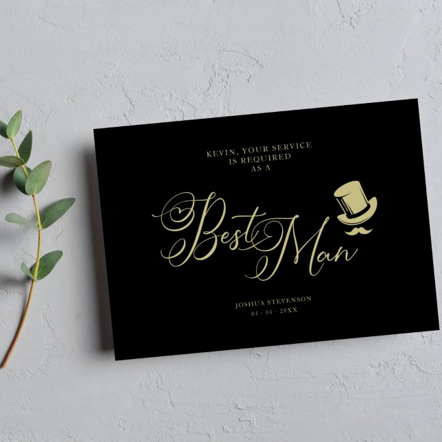 Wedding Best Man Funny Minimalist Proposal Card (Creator Uploaded)