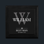 Wedding Best Man Gift Custom Name Modern Cute Gift Gift Box<br><div class="desc">Wedding Best Man Gift Custom Name Modern Cute Keepsake Gift Box. Click personalise this template to customise it with your name and date quickly and easily. Matching Best Man Gift items in store. Ships Worldwide fast. Wedding Best Man Gift Custom Name Modern Cute Keepsake Gift Box. Created by artist RjFxx...</div>