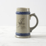 Wedding Best Man Gift Rustic Monogram Initial Name Beer Stein<br><div class="desc">Wedding Best Man Gift Rustic Monogram Initial Name Beer Stein. Rustic Best Man Gift with modern monogram last name initial, first name and date on the simple classic Beer Stein. Click personalise this template to customise it with your monogram last name initial, your first name and marriage date quickly and...</div>