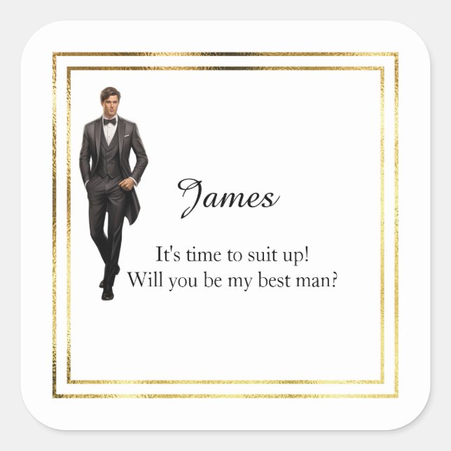 Wedding Best Man Gift Stickers (Front)
