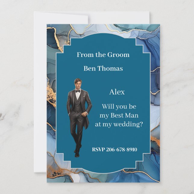 Wedding Best Man Invitation (Front)