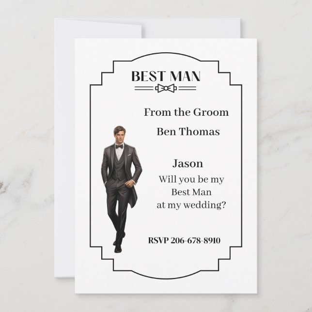 Wedding Best Man Invitation (Front)