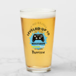 Wedding  Best Man Levelled Up Gamer Fun Glass<br><div class="desc">A modern best man gift idea for those who love playing computer generated games,  featuring two games consoles and a humour statement "Levelled Up To Best Man" Just customise with a personal name for that extra special touch at no extra cost.</div>