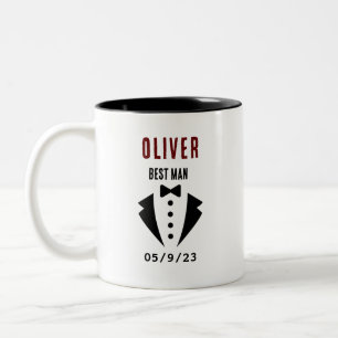 Wedding BEST MAN Tuxedo Personalised Name Two-Tone Two-Tone Coffee Mug