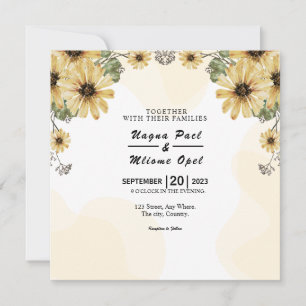 Wedding Best Square Invitation Card Design Vector