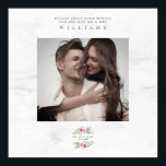 Wedding Best Wishes Guest Photo Romantic Wreath Poster<br><div class="desc">Wedding Best Wishes Guest Photo Romantic Wreath Poster. Delicate and romantic design with a flower garland of soft and elegant colors. Perfect as your wedding guest book, Includes a b/w photo of the couple. IMPORTANT NOTICE: This design is part of a collection and has other coordinated elements that you can...</div>