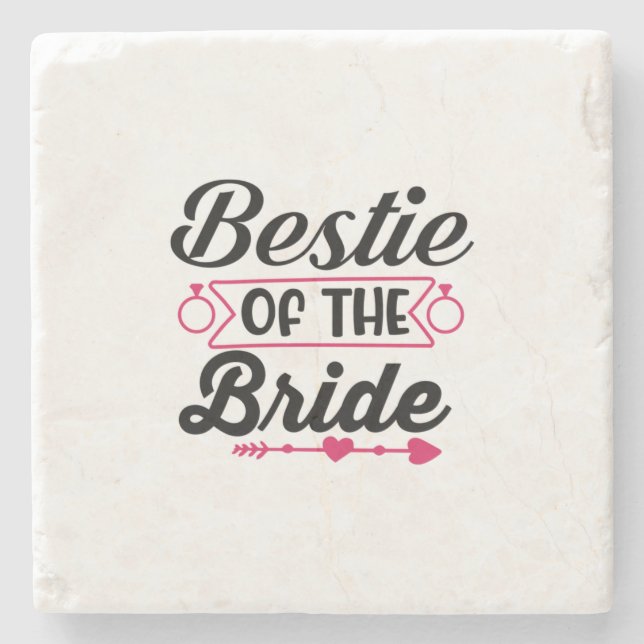 Wedding Bestie Of The Bride Stone Coaster (Front)