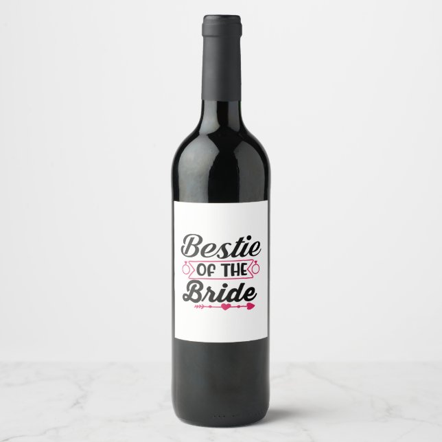 Wedding Bestie Of The Bride Wine Label (Front)