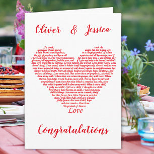 Wedding Bible Quote 1 Corinthians 13 Love Heart Card