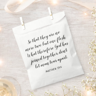 Wedding Bible Verse Matthew 19:6 Favour Bag
