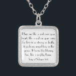 wedding bible verse Song of Solomon 8:6 Silver Plated Necklace<br><div class="desc">This item would make a perfect encouragement gift for bride/groom or husband/wife, from bible verse "Place me like a seal over your heart, like a seal on your arm; for love is as strong as death, its jealousy unyielding as the grave. It burns like blazing fire, like a mighty flame....</div>