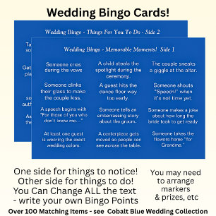 Wedding BINGO!  Game for Guests Card
