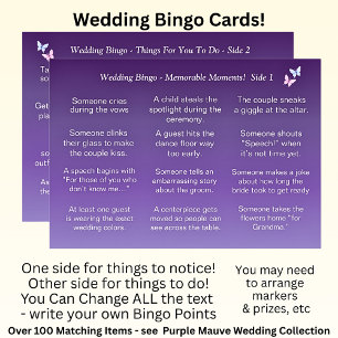 Wedding BINGO! Game for Guests Card