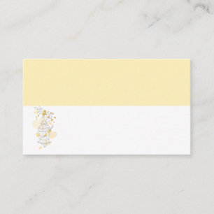 Wedding bird cage yellow white place cards