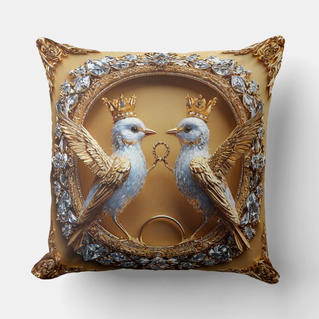 Wedding Birds Cushion (Front)