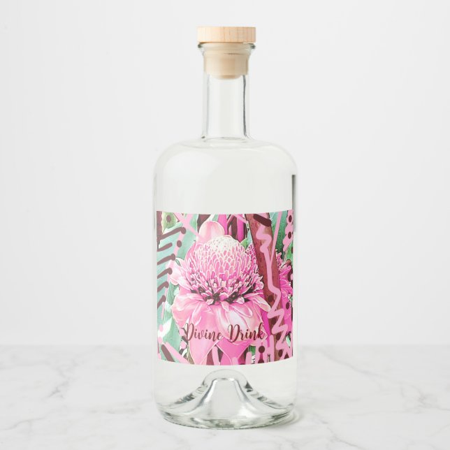Wedding /Birthday Divine Drink Liquor Bottle Label (Front)