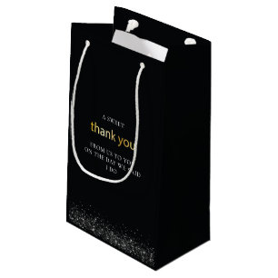 Wedding Black Luxury Thank you Favour Small Gift Bag