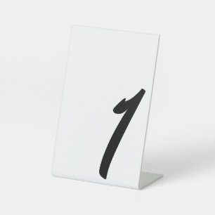 Wedding Black Table Number 1 Pedestal Sign