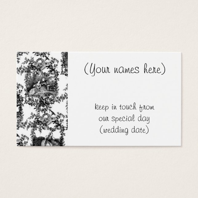 Wedding black toile- address cards (Front)