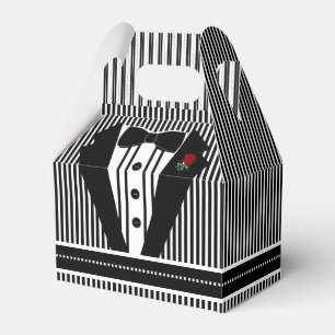 Wedding Black Tuxedo With Bow Tie Favour Box