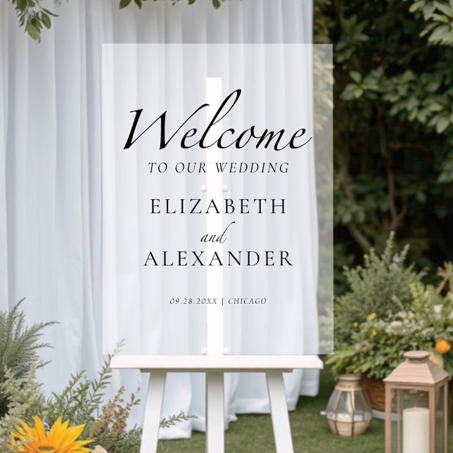 Wedding Black & White Acrylic Welcome Sign (Creator Uploaded)