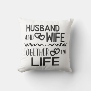 Wedding Black White Bride Groom Love Anniversary Cushion
