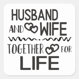 Wedding Black White Bride Groom Love Anniversary Square Sticker