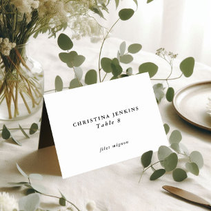 Wedding Black & White Custom Guest Name Table Card