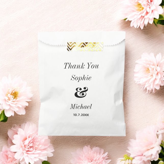 Wedding Black White Minimalist Favour Bag (Creator Uploaded)