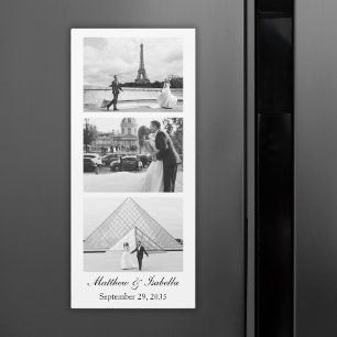 Wedding Black & White Photo Booth Strip Magnet