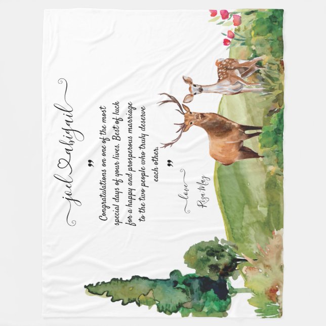 Wedding Blanket with Personal Message  (Front)
