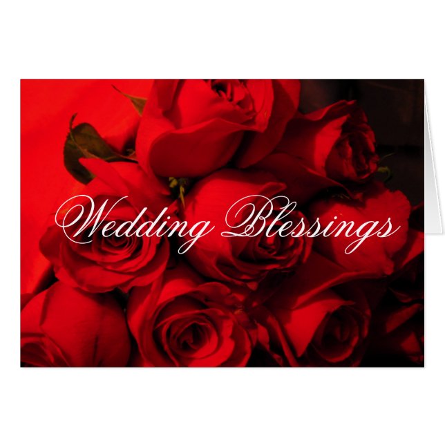 "Wedding Blessings" Crimson Rose Bouquet (Front Horizontal)