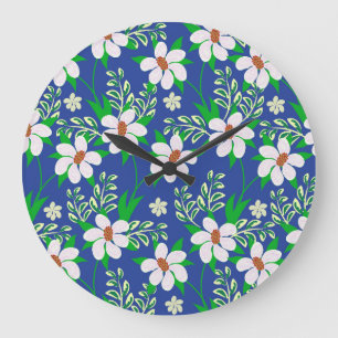 Wedding Bliss: Floral Invitation Background Large Clock