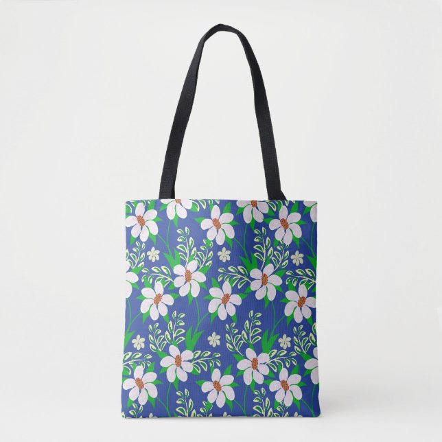 Wedding Bliss: Floral Invitation Background Tote Bag (Front)